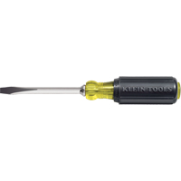 Heavy-Duty Slot Keystone Screwdriver, 1/4", 8-11/32" L, Cushion Grip Handle Action Paper