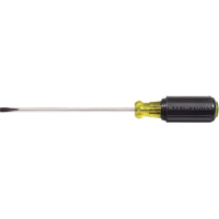 Slot Cabinet Tip Screwdriver, 3/16" Tip, Round, 9-3/4" L, Cushion Grip Handle Action Paper