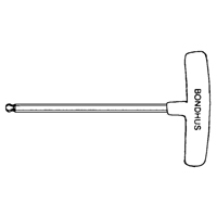 Individual Hex Keys - SAE, Ball End, 3/32" x 6" L, T Handle Action Paper