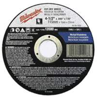 Meules &agrave; tronçonner &agrave; centre abaiss&eacute;, 5" x 0,045", Arbre de 7/8", Type 27, Oxyde d'aluminium, 13580 Tr/min Action Paper