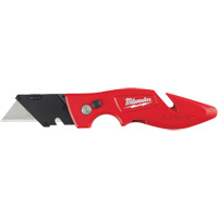 Fastback Flip Utility Knife, 2" Blade, Carbon Steel Blade, Metal Handle Action Paper
