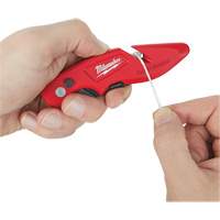 Fastback Flip Utility Knife, 2" Blade, Carbon Steel Blade, Metal Handle Action Paper