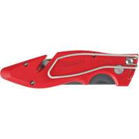 Fastback Flip Utility Knife, 2" Blade, Carbon Steel Blade, Metal Handle Action Paper
