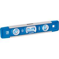 True Blue&reg; Torpedo Level, 9" L, Aluminum, 3 Vials, Magnetic Action Paper
