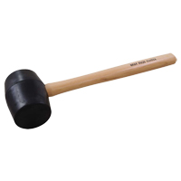 Rubber Mallet, 28 oz., Wood Handle, 16-3/4" L Action Paper