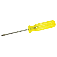 Slotted Screwdriver, 3/16", 8-1/4" L, Plastic Handle Action Paper