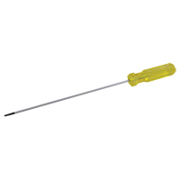 Electrician's Slotted Screwdriver, 1/8" Tip, Round, 6-1/2" L, Plastic Handle Action Paper