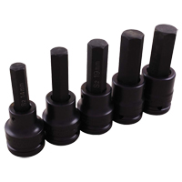 Impact Socket Set, Hex, 3/4" Drive, 5 Pcs Action Paper