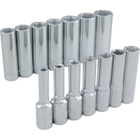 Jeu de douilles, 14 Mcx, Prise de 3/8", Profond Action Paper