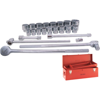 Socket & Attachment Set, 24 Pcs, 1" Drive Size Action Paper