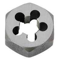 Hex Rethreading Die Nut, 1"/1-1/16" Dia., 3/8"-18 Thread, Carbon Steel/Chromium Steel Action Paper