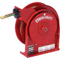 Spring Retractable Welding Hose Reel, Welding Gases, 1/4" x 25', Dual Hose, 200 psi Action Paper