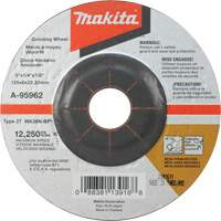 INOX Grinding Wheel, 5" x 1/4", 7/8" Arbor, Aluminum Oxide, Type 27 Action Paper
