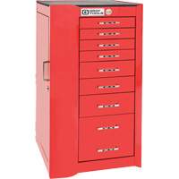 Pro+ Left Side Rider Tool Cabinet, 8 Drawers, 19" W x 19" D x 36-1/2" H, Red Action Paper