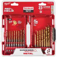 Shockwave Impact Duty Drill Bit Set, 23 Pieces, Titanium Action Paper