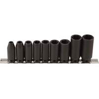 Jeu de douilles longues, 9 Mcx, Chocs, Prise de 3/8", Profond Action Paper