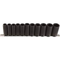 Jeu de douilles longues, 11 Mcx, Chocs, Prise de 1/2", Profond Action Paper