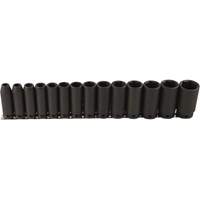 Jeu de douilles longues, 14 Mcx, Chocs, Prise de 1/2", Profond Action Paper