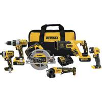 Max XR&reg; Brushless 6-Tool Combo Kit, Lithium-Ion, 20 V Action Paper