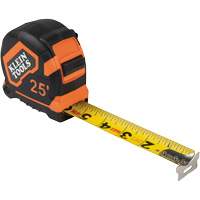 Tape Measure with Belt Clip, 25', 1/16" Graduations Action Paper