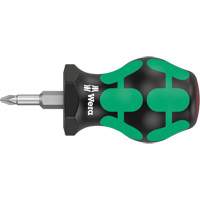 Stubby Phillips Screwdriver, #1, 4" L, Plastic Handle Action Paper