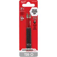 Shockwave Impact Duty Screwdriver Bit, Torx, T-20 Tip, 1/4" Drive Size, 3-1/2" Length Action Paper