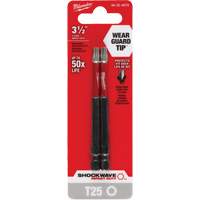 Shockwave Impact Duty Screwdriver Bit, Torx, T-25 Tip, 1/4" Drive Size, 3-1/2" Length Action Paper