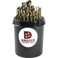 Drillco&reg; Imperial Drill Pal Jobber Length Drill Bit Set, 29 Pieces, Cobalt Action Paper