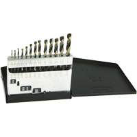 Drillco&reg; Metric Jobber Length Drill Bit Set, 13 Pieces, High Speed Steel Action Paper