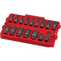 Shockwave Impact Duty Packout Socket Set, 17 Pcs, Impact, 3/8" Drive Size, Deep Action Paper