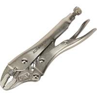 Locking Pliers with Wire Cutter, 5" Length, Curved Jaw Action Paper