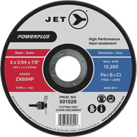 ZX46HP PowerPlus Cut-Off Wheel, 7" x 1/16", 7/8" Arbor, Type 1, 8500 RPM Action Paper