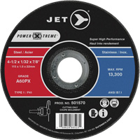 A46PX Power-Xtreme Cut-Off Wheel, 4-1/2" x 1/16", 7/8" Arbor, Type 1, 13300 RPM Action Paper