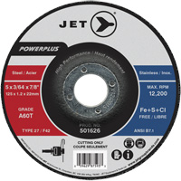 A60T PowerPlus Cut-Off Wheel, 5" x 3/64", 7/8" Arbor, Type 27, 12200 RPM Action Paper