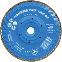 PowerBlend TRM QC Trimmable Flap Disc, 4-1/2" x 5/8"-11, Type 27, Z60 Grit, Zirconia Alumina Action Paper