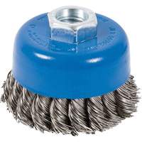 CK3201-SST Brosse boisseau &agrave; fils nou&eacute;s torsad&eacute;s en acier inoxydable, 3" dia. x 5/8"-11 arbre Action Paper