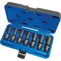 Universal Socket Sets, 7 Pcs, Impact, 3/8" Drive Size, Deep Action Paper