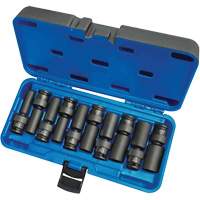 Universal Socket Sets, 10 Pcs, Impact, 3/8" Drive Size, Deep Action Paper