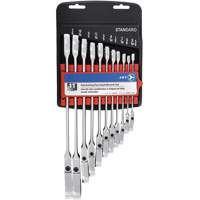 RCWS-11FS Flex Head Wrench Sets, Combination/Flex Head, 11 Pieces, Imperial Action Paper
