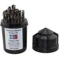 Two-Tone 29-Piece Mechanic's Drill Set, High Speed Steel Action Paper