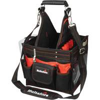 11" Electrical/Maintenance Tool Carrier with Parts Tray, Ballistic Polyester, Black/Red Action Paper