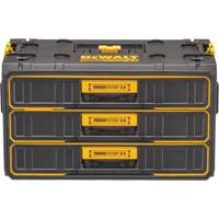 TOUGHSYSTEM<sup>®</sup> 2.0 Three-Drawer Unit, 12-3/10" W x 21-4/5" D x 12-3/5" H, Black/Yellow UAX515 | Action Paper