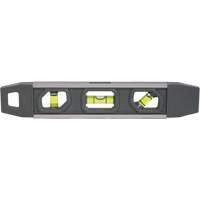 Torpedo Level, 9" L, Aluminum, 3 Vials, Magnetic Action Paper