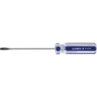 Blue Transparent Striped Slotted Screwdriver, 1/8" Tip, Round, Plastic Handle Action Paper