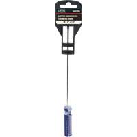 Tournevis &agrave; fente bleu transparent avec bandes, Tige de 1/8", Ronde, Prise en Plastique Action Paper