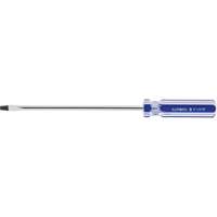 Blue Transparent Striped Slotted Screwdriver, 3/16" Tip, Round, Plastic Handle Action Paper