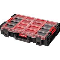 Arx&reg; X-Large Organizer with Short Bins, 23" x 15-1/5" x 5", Black Action Paper