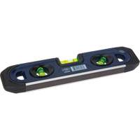 Torpedo Level, 9" L, 3 Vials, Magnetic Action Paper