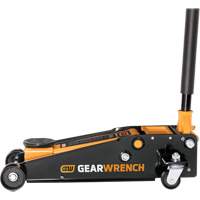 Heavy-Duty Floor Jack, 3 Ton(s) Capacity, 5-1/4" Lowered, 18-1/4" Raised, Manual Hydraulic Action Paper