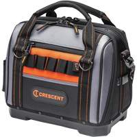 14" Tradesman Closed Top Tool Bag, Polyester, 32 Pockets, Black/Grey Action Paper